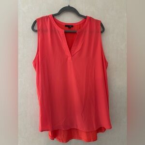 H&M Coral Sleeveless Blouse with Mandarin Collar